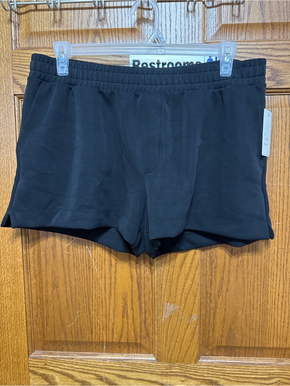 a new day Large Black Women's Athletic Shorts with Elastic Waist